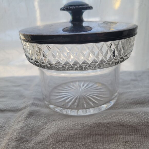 Vintage Cut Glass Jar With Silver-Plated Lid & Knob - Picture 5 of 9